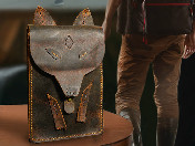 男人礼物手机腰包疯马皮手工缝线