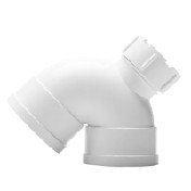 联塑PVC排水圆底存水弯带检查口φ50