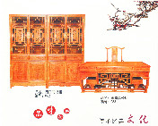 四季花书柜 062 +弯脚办公枱 063