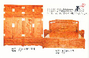 丝翎檀顶箱柜032+国色天香大床033
