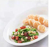 腊味兰豆炒虾饼