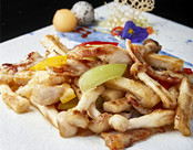 杂菌炒黑豚肉