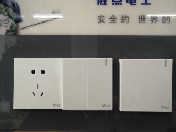 胜点开关V6白 一位双大跷板开关